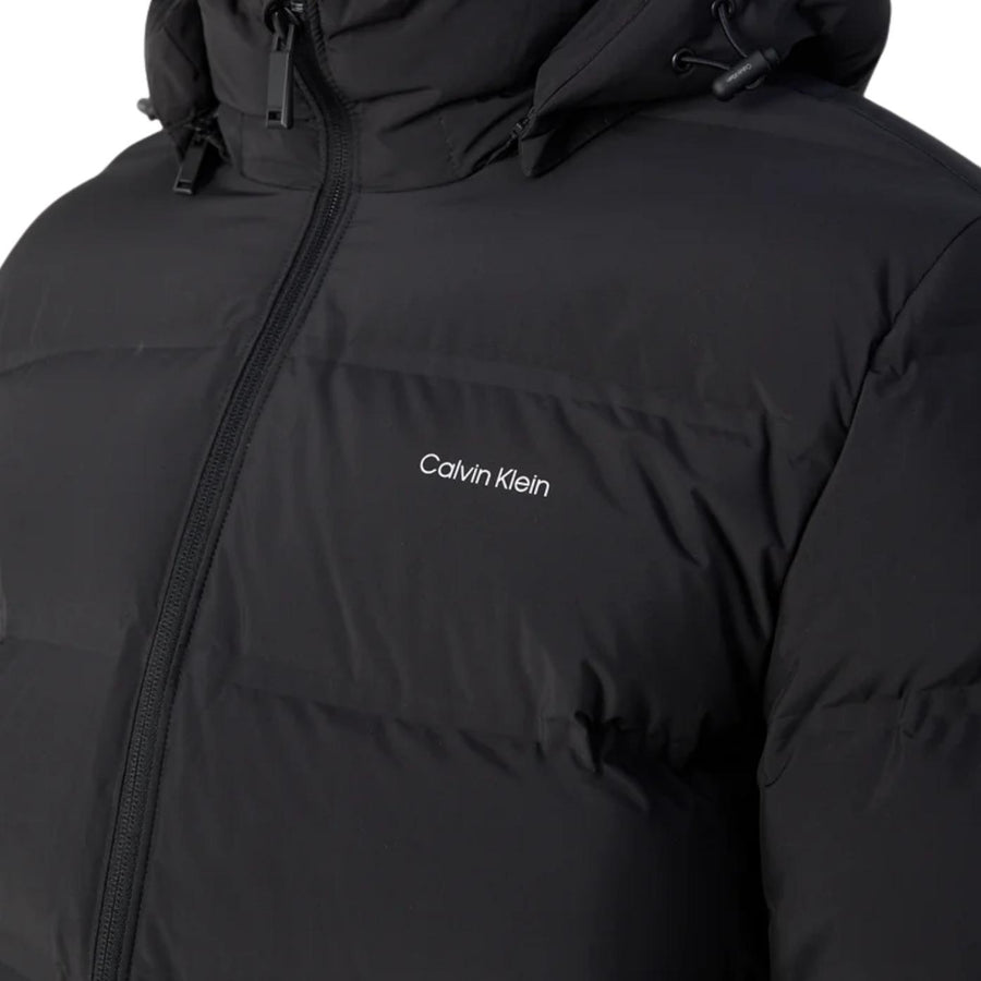 Calvin Klein Bonded Channel Black Hood Down Jacket