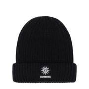 Sandbanks Logo Badge Merino Wool Black Beanie