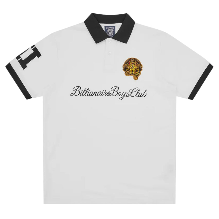 Billionaire Boys Club Script Patch White Polo Shirt