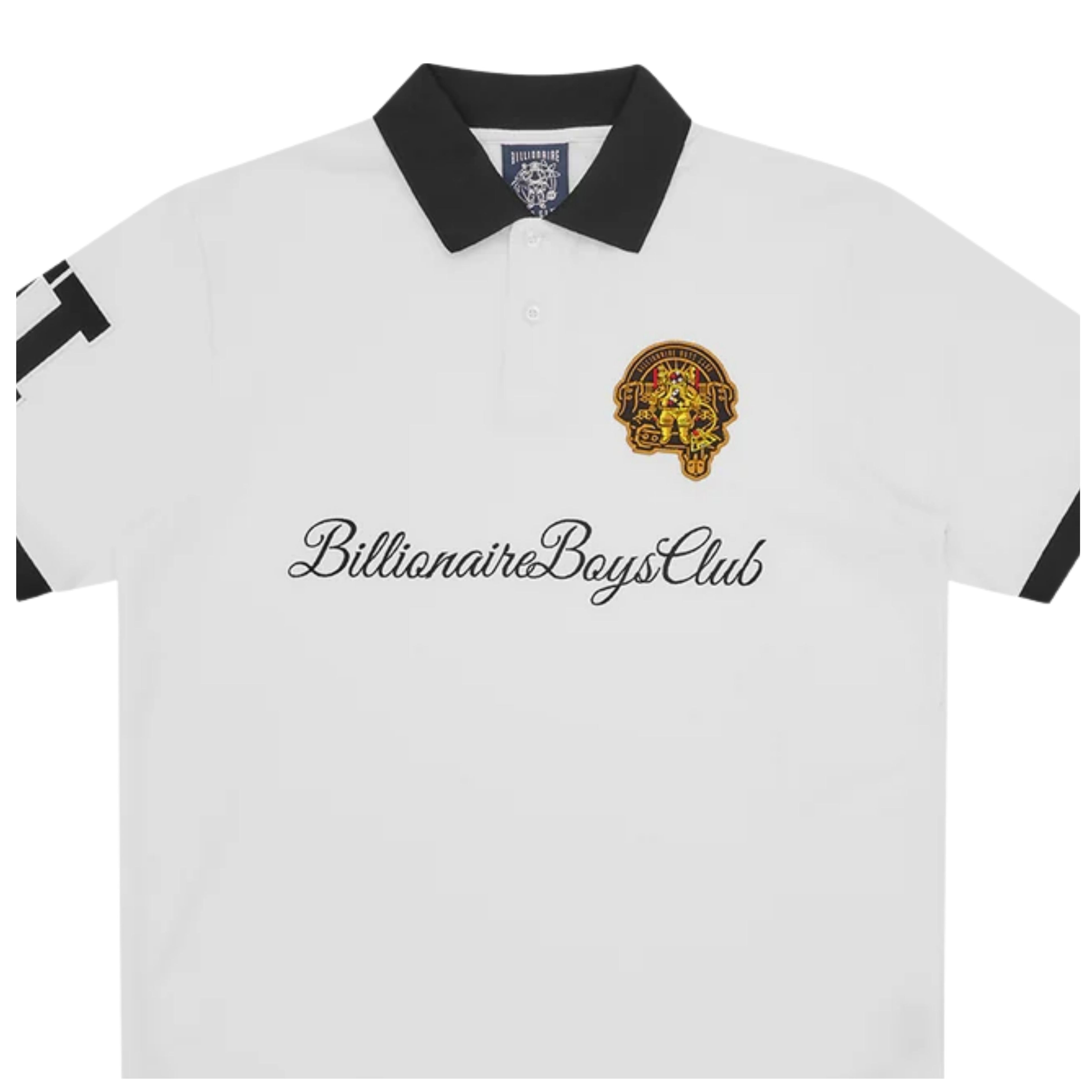 Billionaire Boys Club Script Patch White Polo Shirt