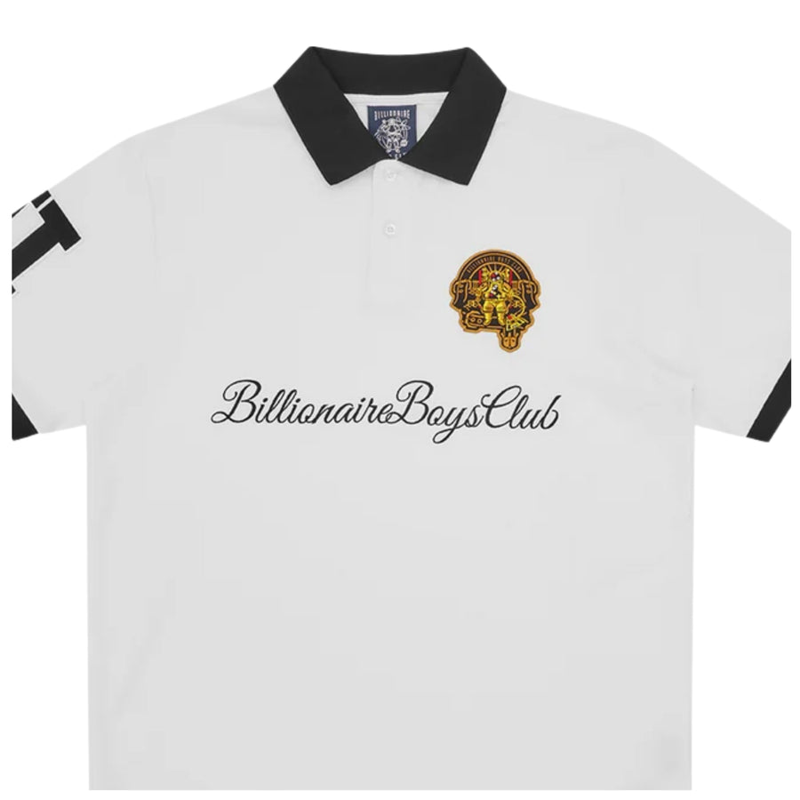 Billionaire Boys Club Script Patch White Polo Shirt