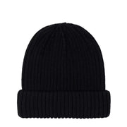 Sandbanks Logo Badge Merino Wool Black Beanie