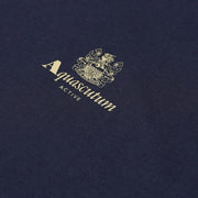 Aquascutum Active Club Check Shoulder Navy T-Shirt