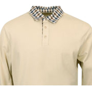 Aquascutum Active Club Check Collar Long Sleeve Polo Shirt