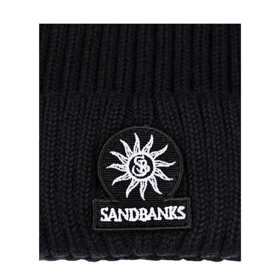 Sandbanks Logo Badge Merino Wool Black Beanie
