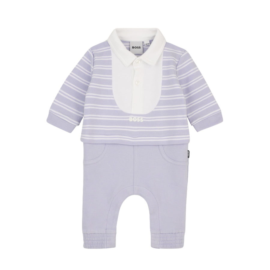 BOSS Baby Stripe Pale Blue Babygrow