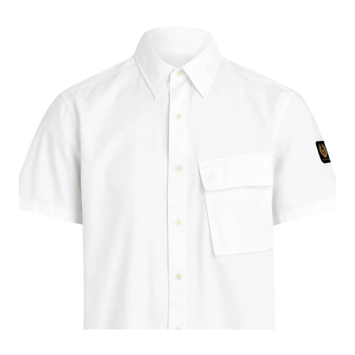 Belstaff Regular Fit Scale Short Sleeve White Shirt