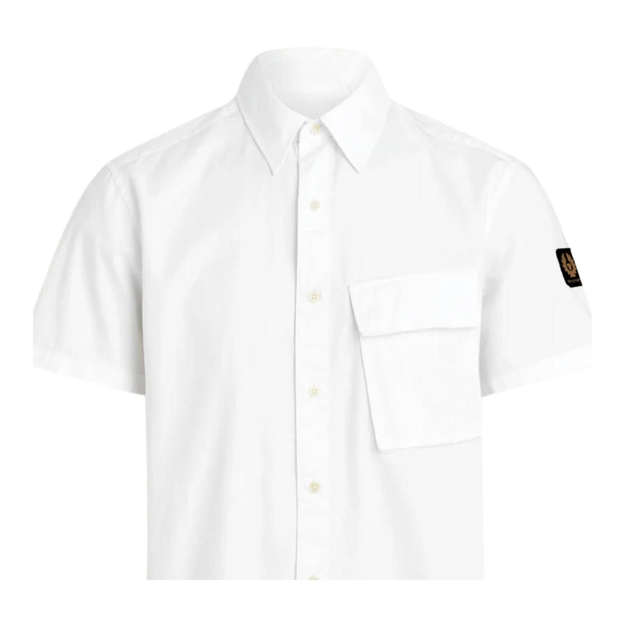 Belstaff Regular Fit Scale Short Sleeve White Shirt