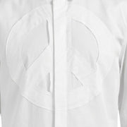 Love Moschino Embroidered Peace Patch Logo Cotton Poplin White Shirt