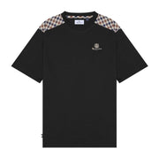 Aquascutum Active Club Check Shoulder Black T-Shirt