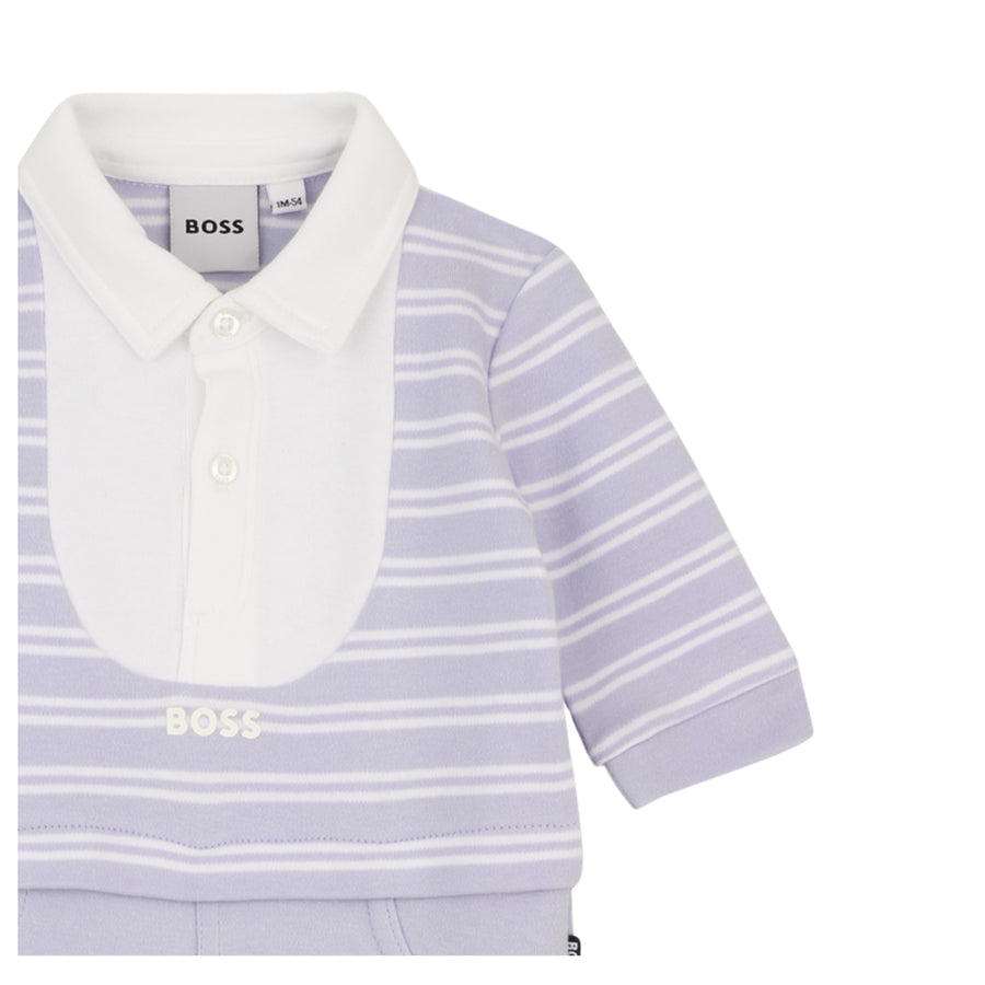 BOSS Baby Stripe Pale Blue Babygrow