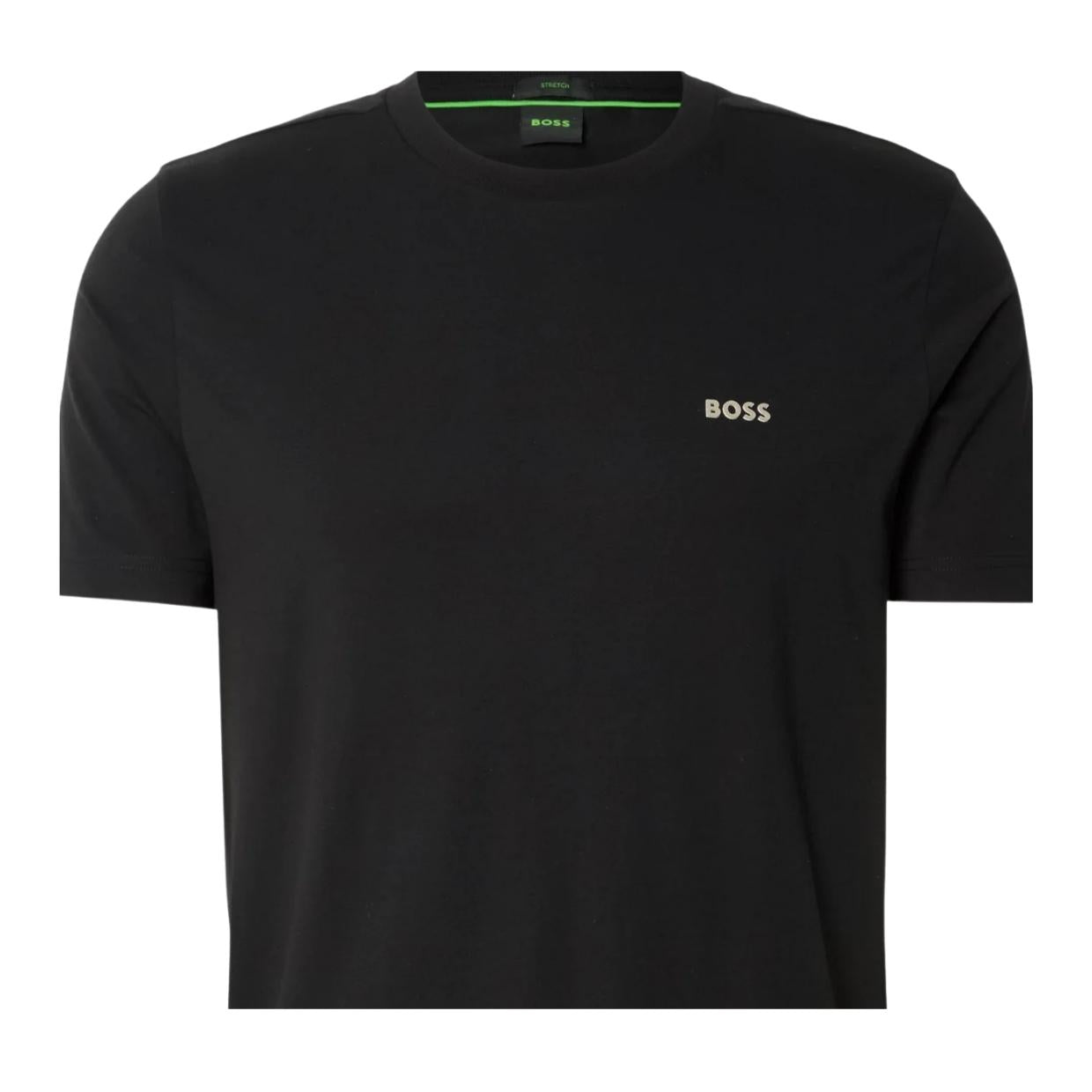 BOSS Contrast Logo Stretch Cotton Black T-Shirt