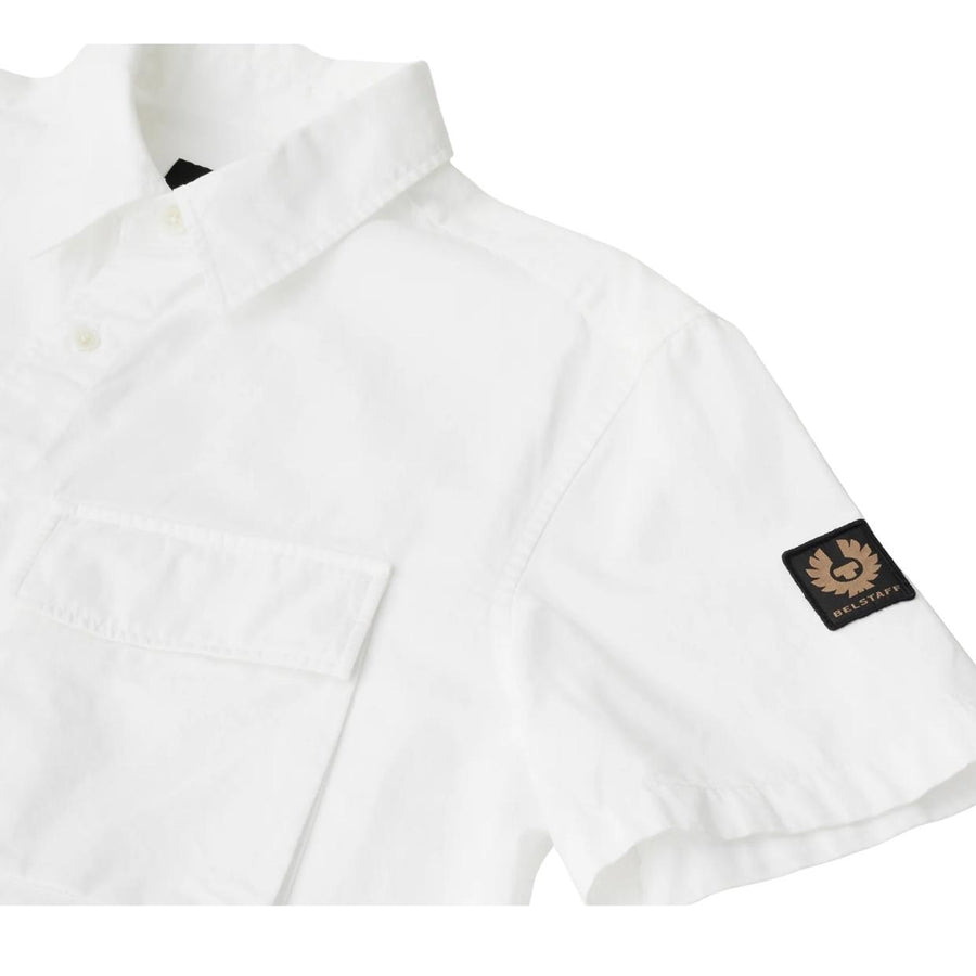 Belstaff Regular Fit Scale Short Sleeve White Shirt