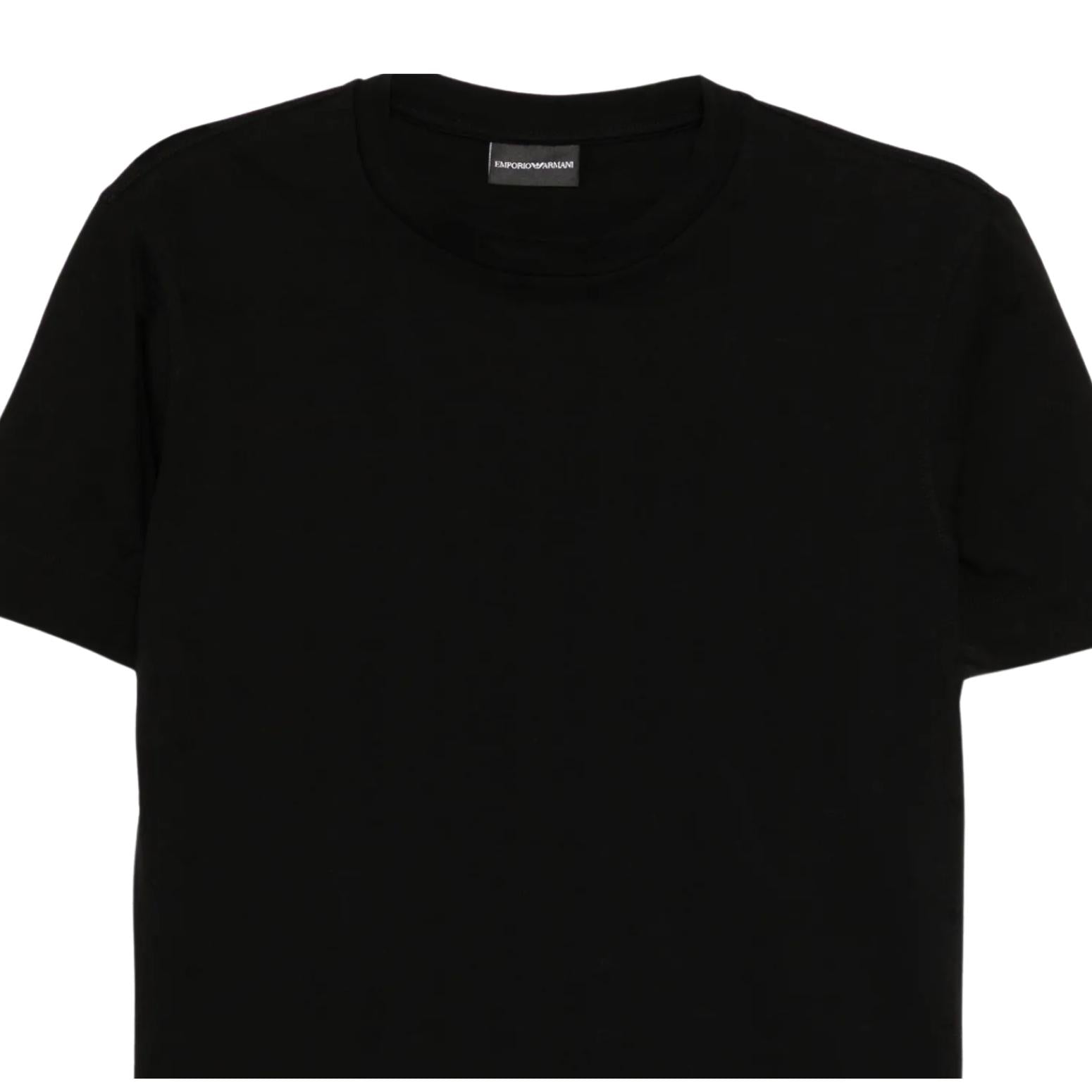 Emporio Armani All-Over Micro Eagle Jacquard Black T-Shirts