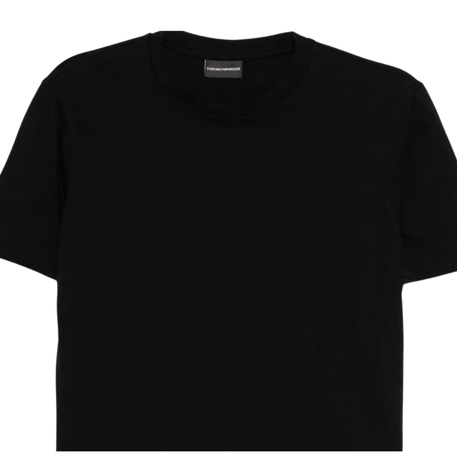 Emporio Armani All-Over Micro Eagle Jacquard Black T-Shirts