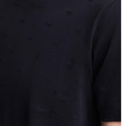 Emporio Armani All-Over Micro Eagle Jacquard Black T-Shirts