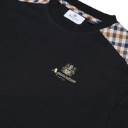 Aquascutum Active Club Check Shoulder Black T-Shirt