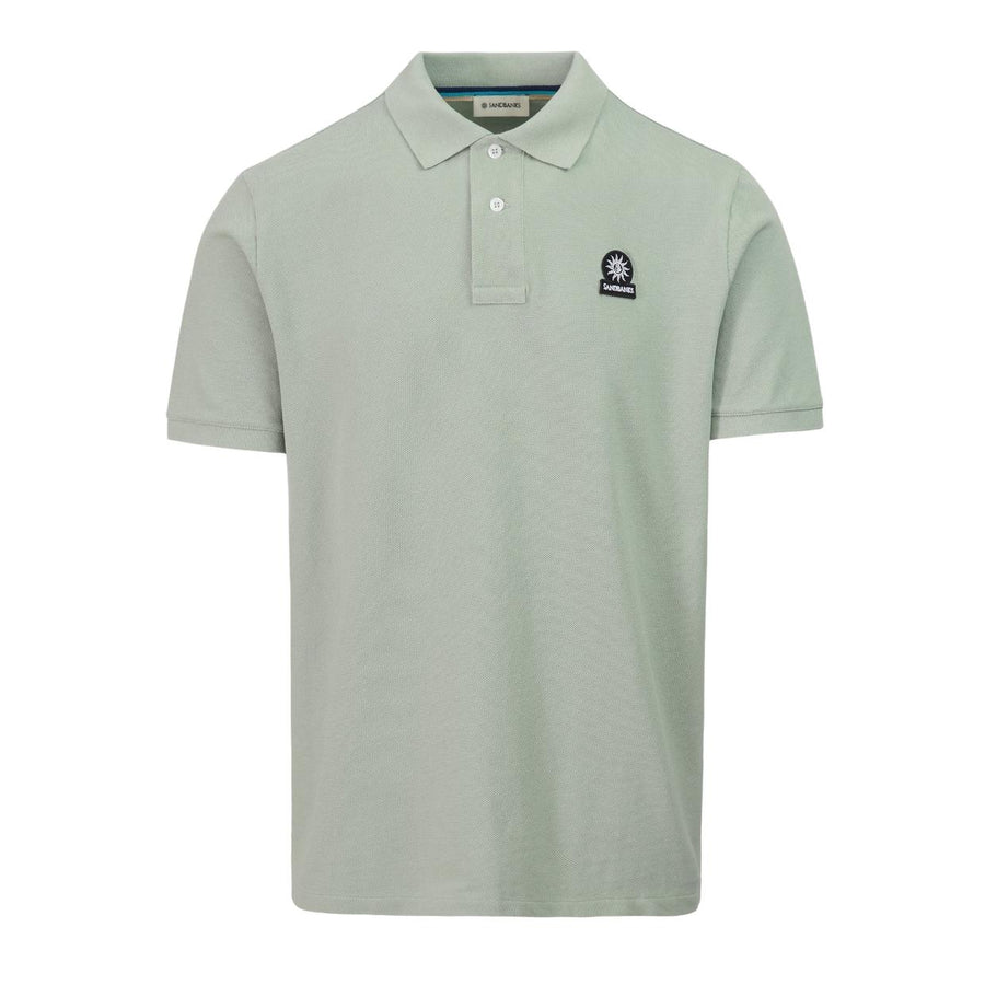 Sandbanks Badge Logo Pique Sage Polo Shirt