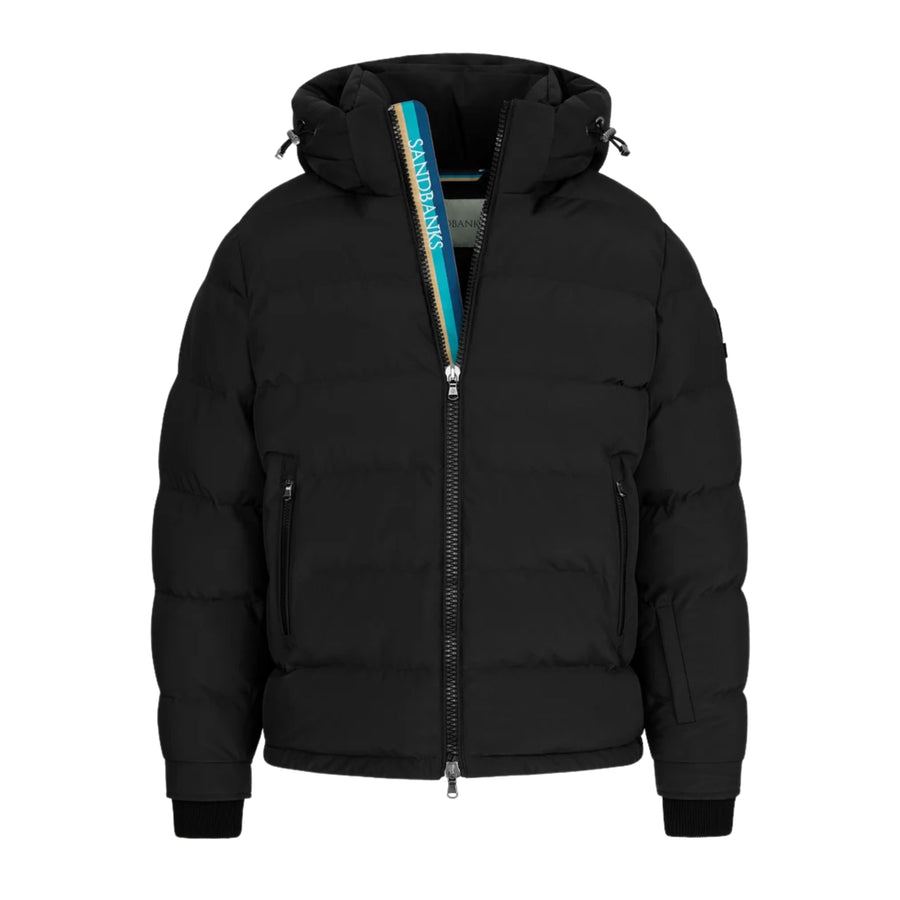 Sandbanks Tri-Colour Black Puffer Jacket