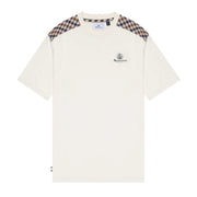 Aquascutum Active Club Check Shoulder Old White T-Shirt