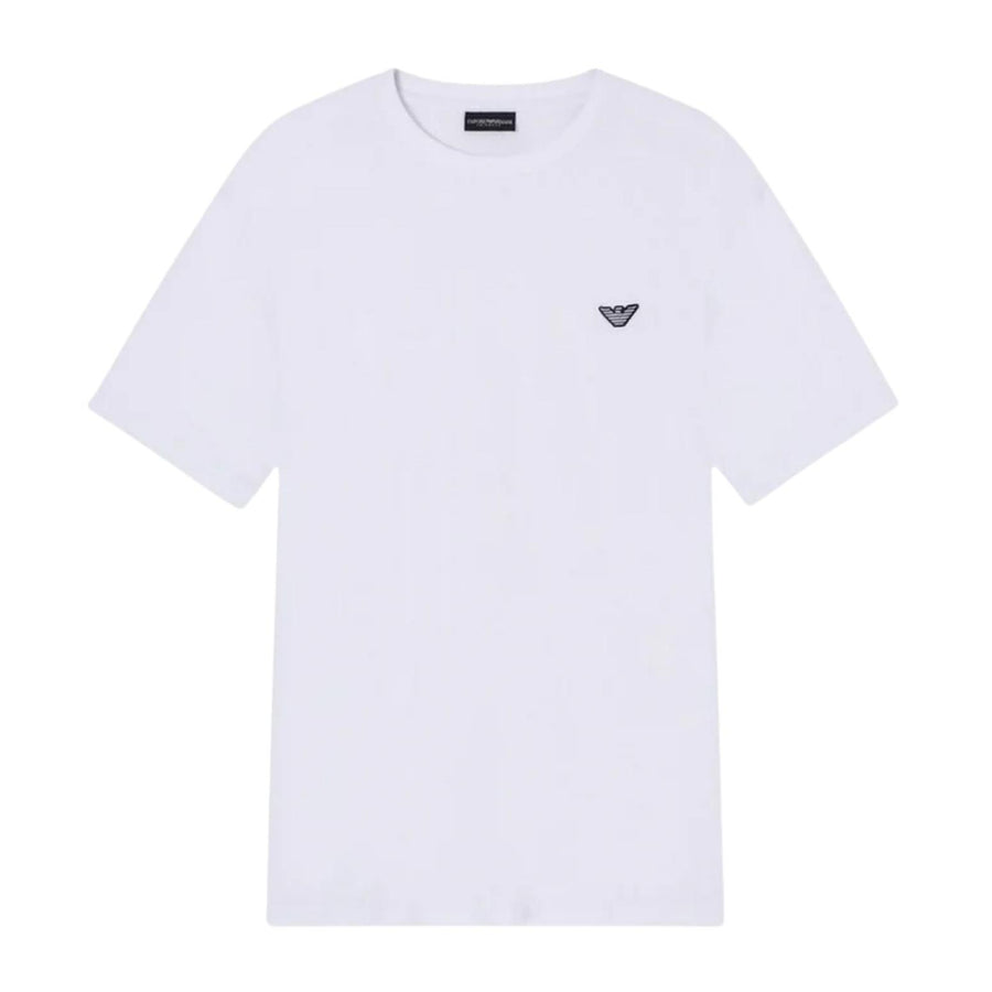Emporio Armani Bodywear Embroidered Logo Patch White T-Shirt