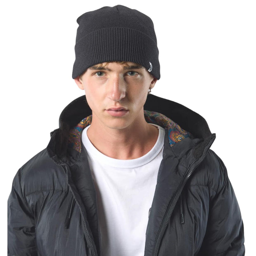 Pretty Green Cotton Blend Norbury Black Beanie
