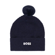 BOSS Baby Embroidered Logo Knitted Navy Beanie Hat