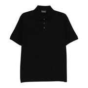 Emporio Armani All-Over Micro Eagle Jacquard Black Polo Shirt