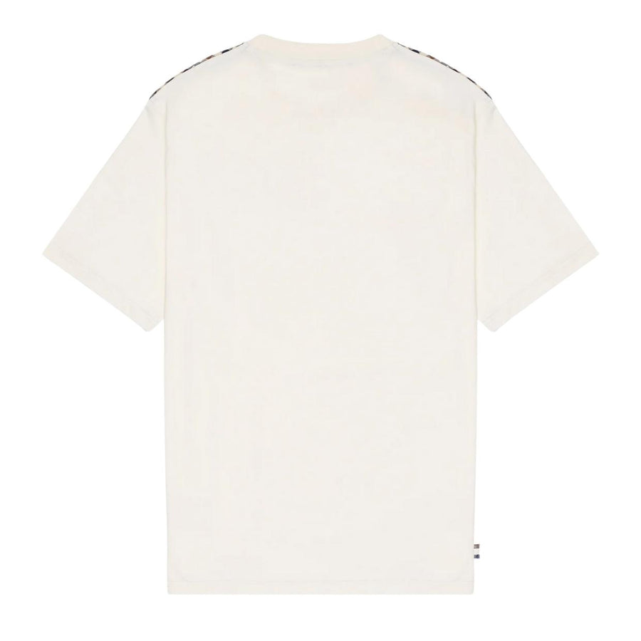 Aquascutum Active Club Check Shoulder Old White T-Shirt