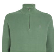 Polo Ralph Lauren Mesh-Knit Half Zip Green Sweater