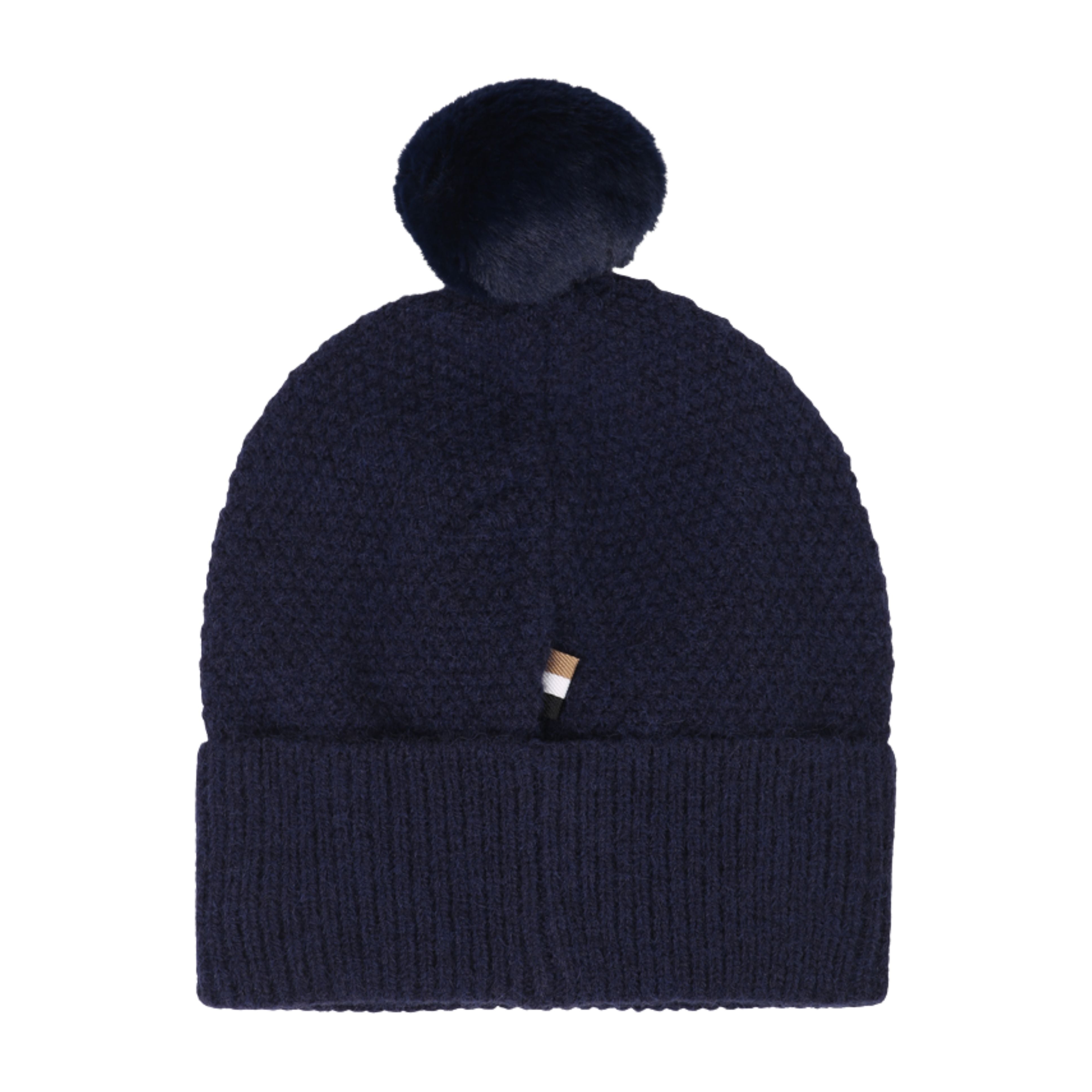 BOSS Baby Embroidered Logo Knitted Navy Beanie Hat