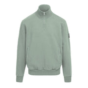 Sandbanks Badge Logo Sage Half Zip Sweatshirt