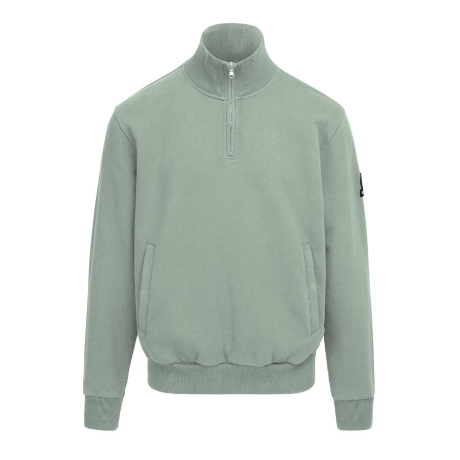 Sandbanks Badge Logo Sage Half Zip Sweatshirt