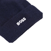 BOSS Baby Embroidered Logo Knitted Navy Beanie Hat