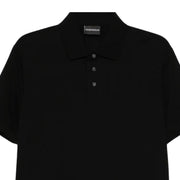 Emporio Armani All-Over Micro Eagle Jacquard Black Polo Shirt
