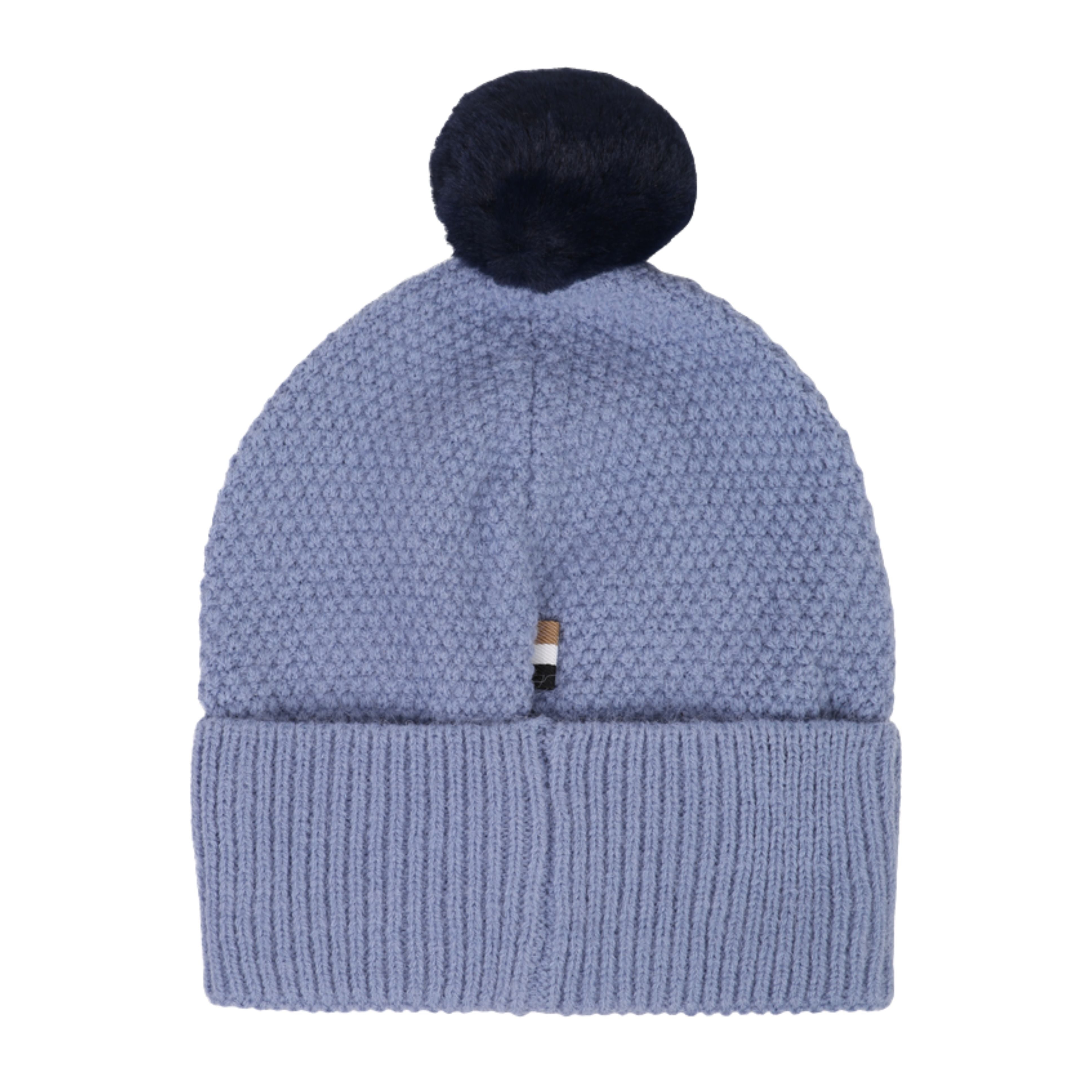 BOSS Baby Embroidered Logo Knitted Blue Beanie Hat