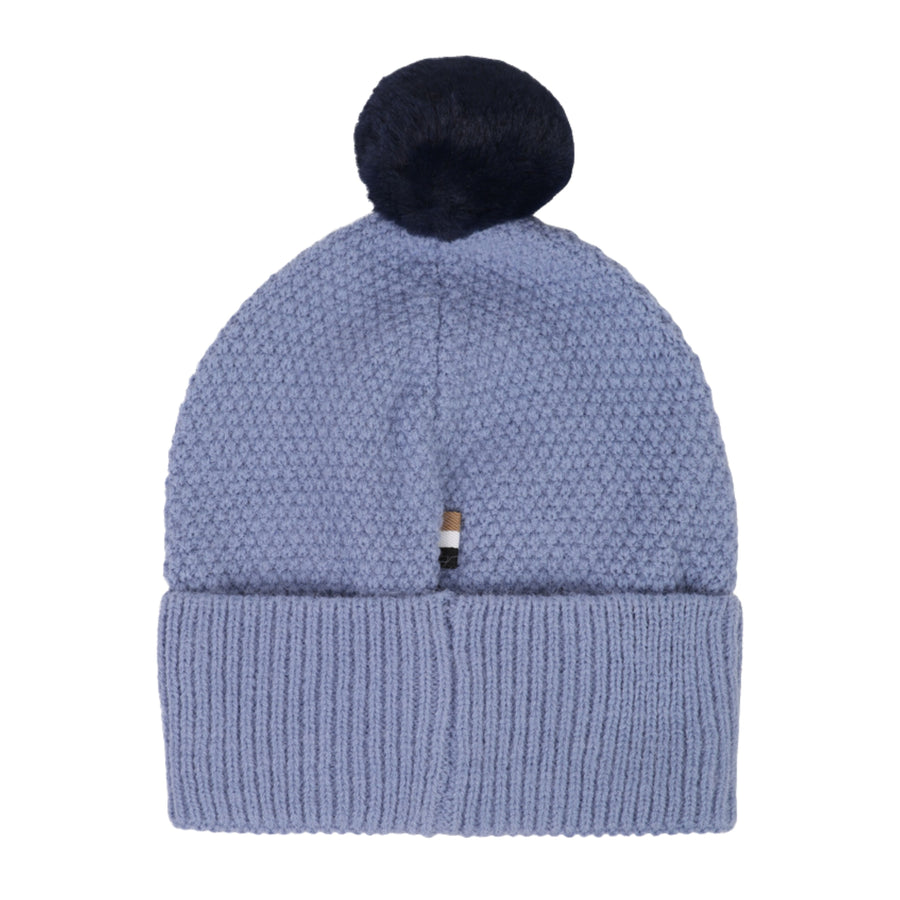 BOSS Baby Embroidered Logo Knitted Blue Beanie Hat