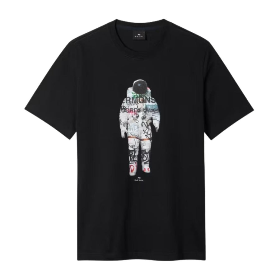 Paul Smith Regular Fit Astronaut Print Black T-Shirt