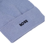 BOSS Baby Embroidered Logo Knitted Blue Beanie Hat