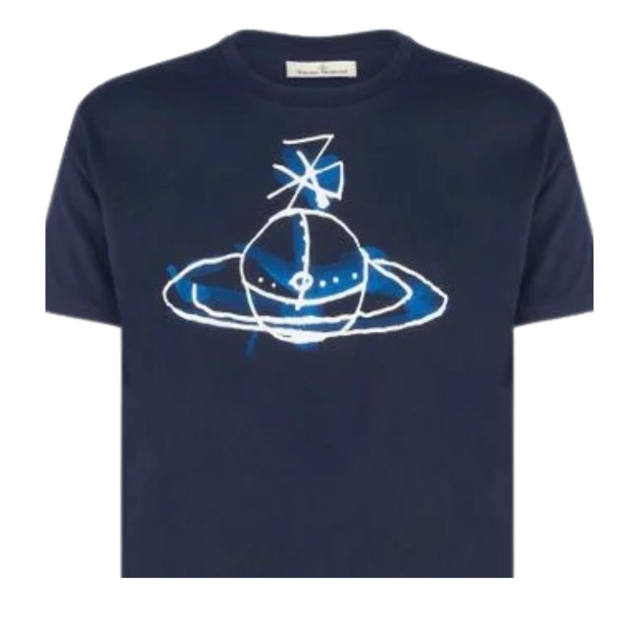 Vivienne Westwood Drawn Orb Navy T-Shirt
