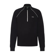BOSS Embossed Artwork Half Zip Black Sweatshirt