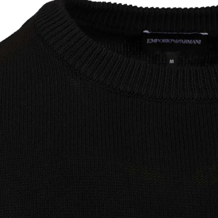 Emporio Armani Embroidered Logo Black Sweatshirt