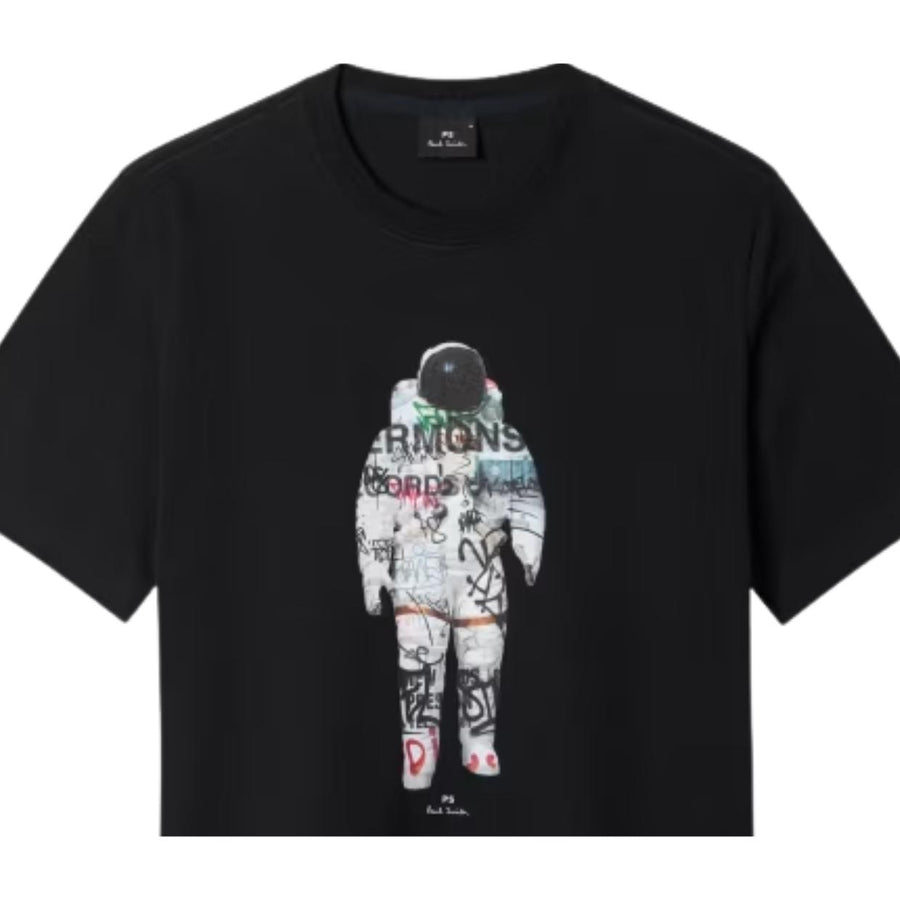 Paul Smith Regular Fit Astronaut Print Black T-Shirt