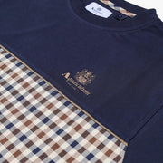 Aquascutum Active Piping Panel Navy T-Shirt