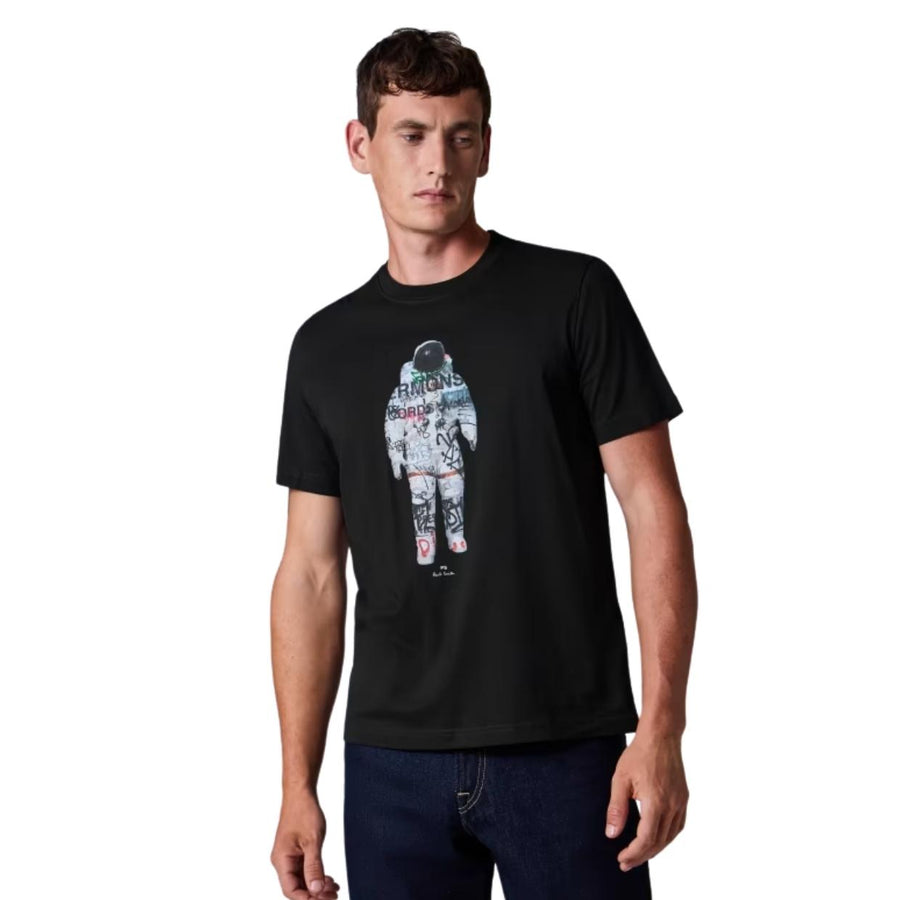 Paul Smith Regular Fit Astronaut Print Black T-Shirt