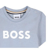 BOSS Baby Contrast Logo Short Sleeve Pale Blue T-Shirt