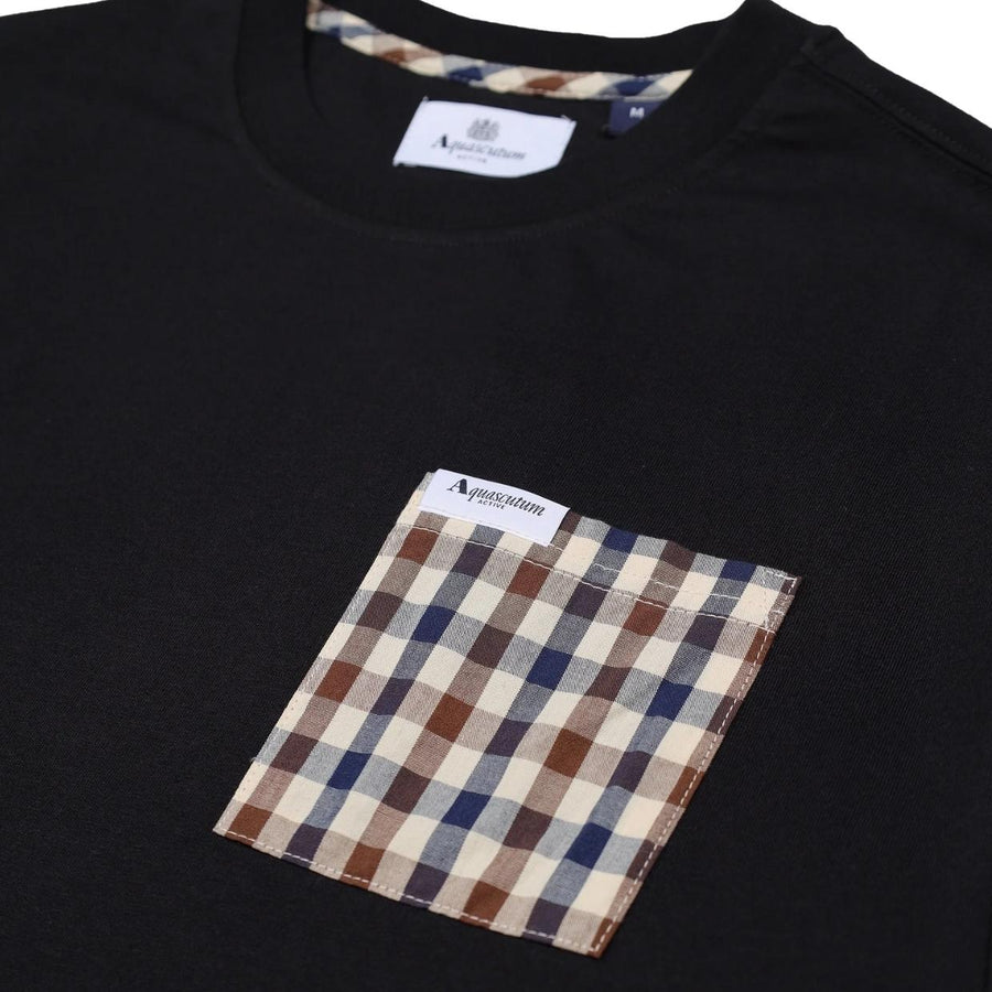 Aquascutum Active Iconic Pocket Black T-Shirt