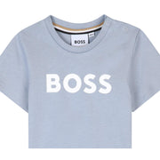 BOSS Baby Contrast Logo Short Sleeve Pale Blue T-Shirt
