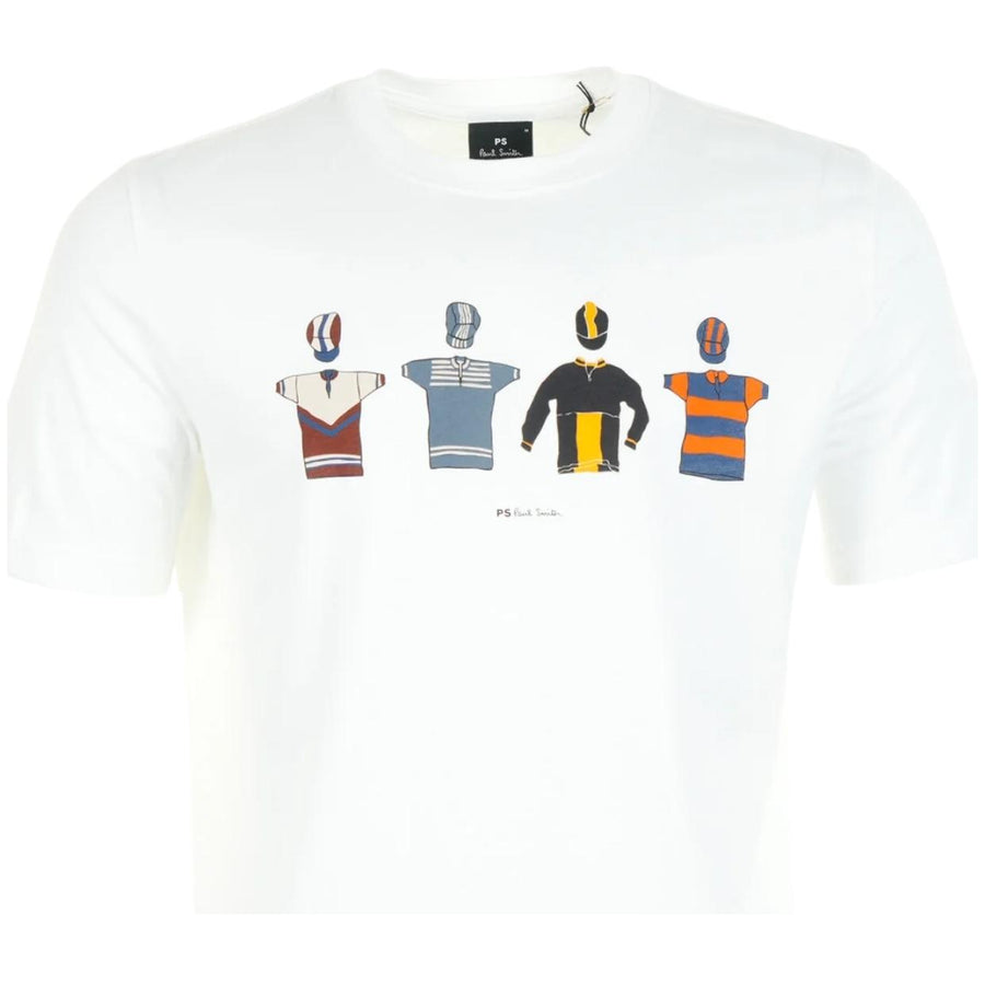 Paul Smith Regular Fit Cycle Jersey White T-Shirt