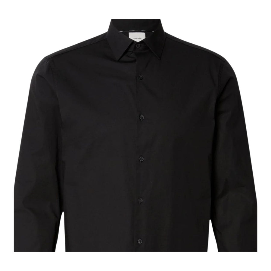 Calvin Klein Slim Fit Stretch Poplin Black Shirt
